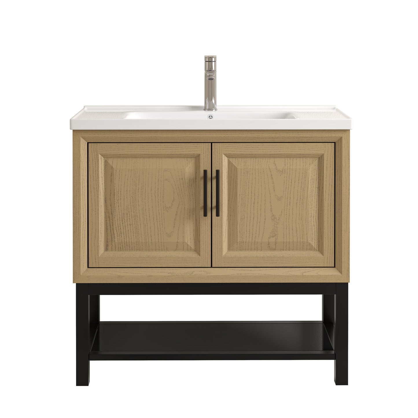 Festivo 36" FBV24234 Freestanding Bathroom Vanity with Ceramic Top & Faucet-Brown