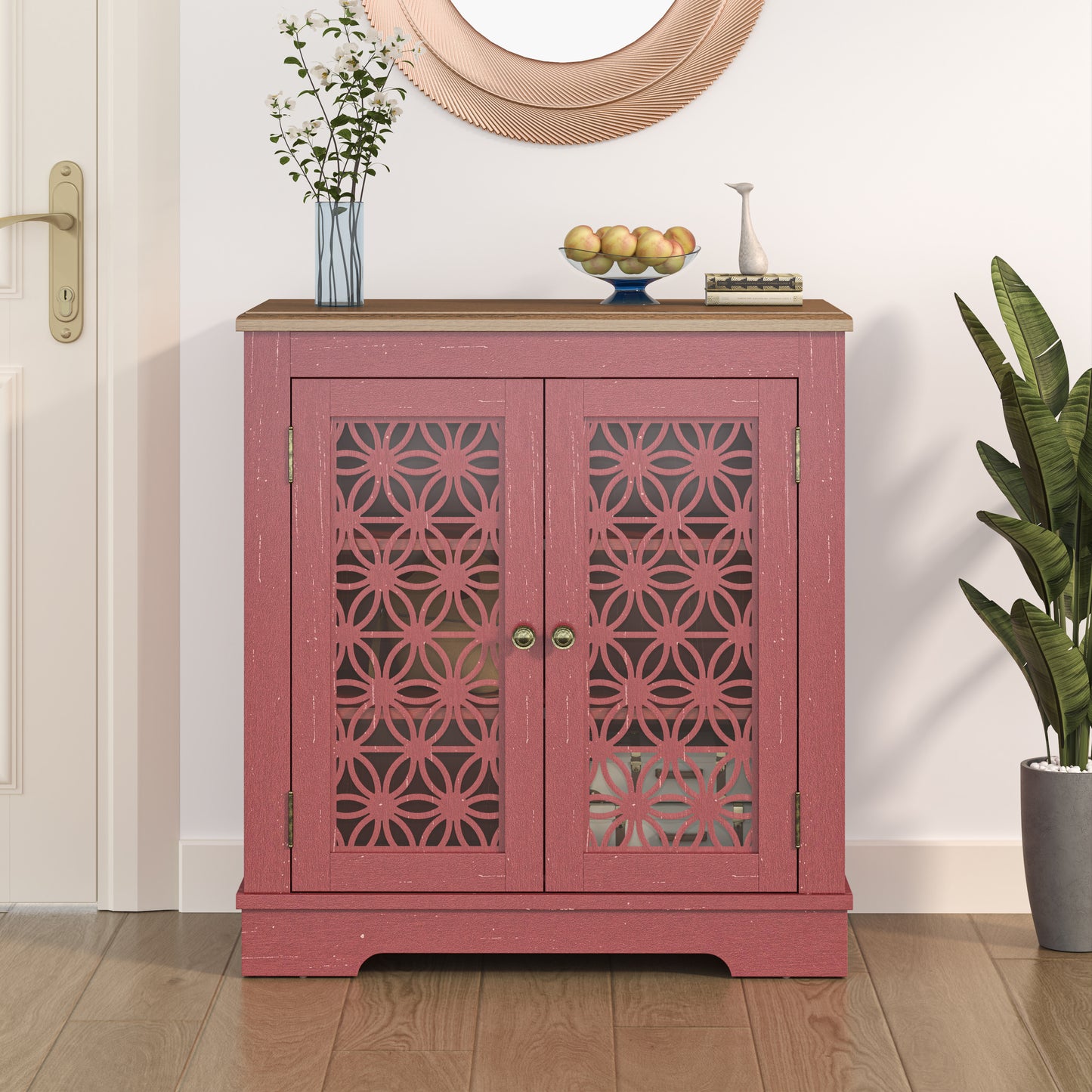 Festivo FCB22133 31" Buffet Sideboard Cabinet-Burgundy