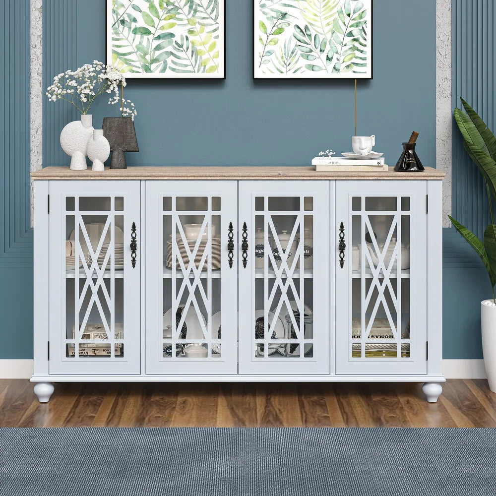 Festivo FCB22442 63" Buffet Sideboard Cabinet-Grayish-white