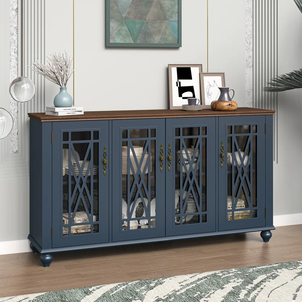 Festivo FCB22443 63" Buffet Sideboard Cabinet-Blue