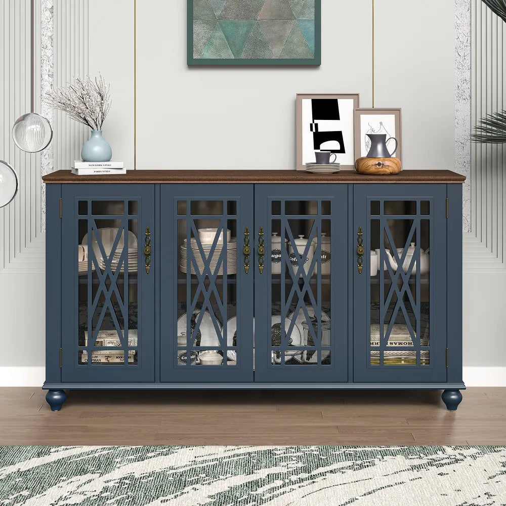 Festivo FCB22443 63" Buffet Sideboard Cabinet-Blue