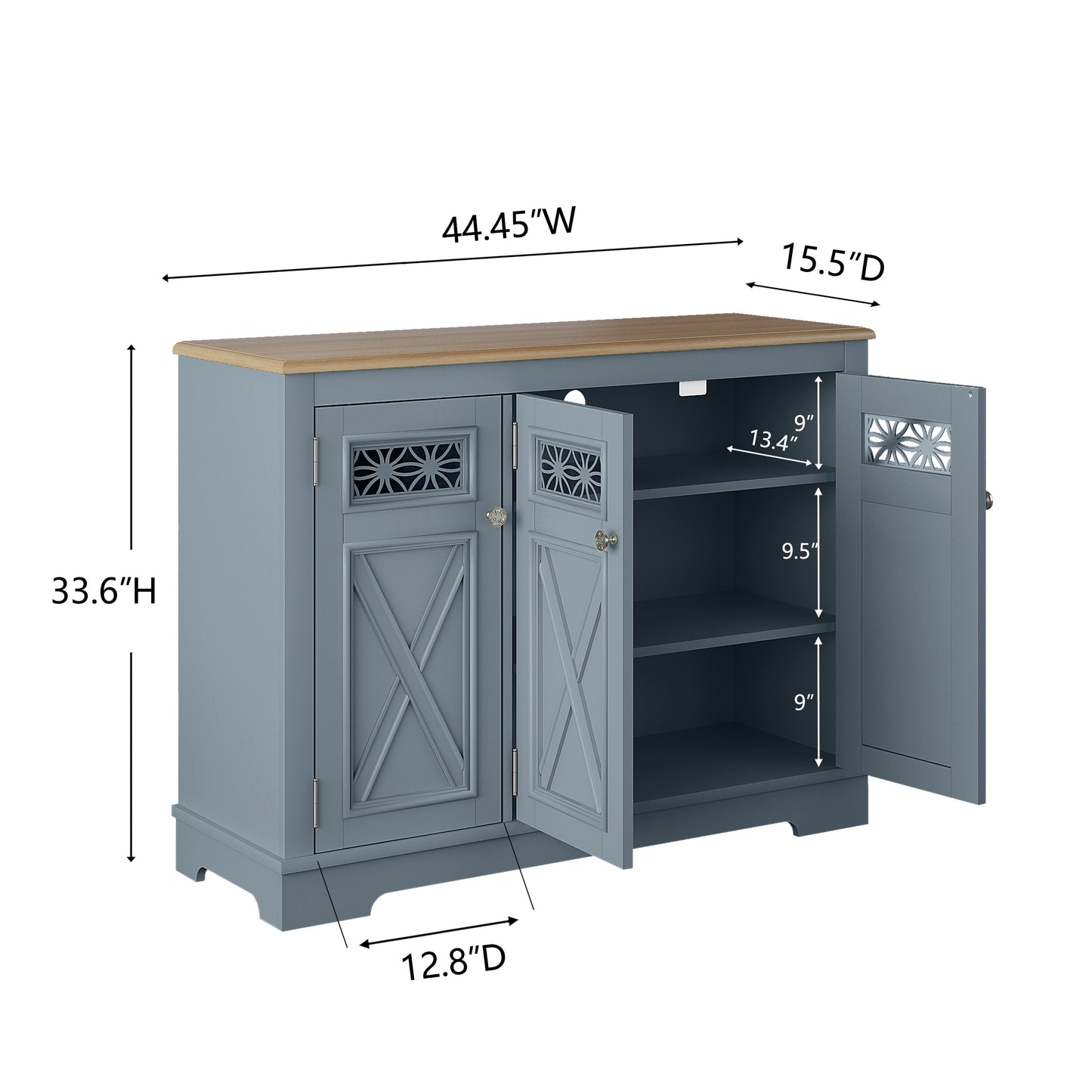 Festivo FCB24130 44.5" Buffet Sideboard Cabinet-Blue