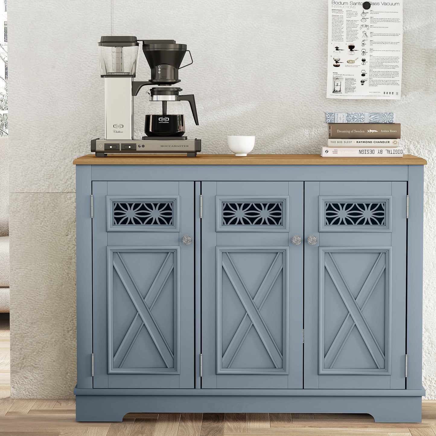 Festivo FCB24130 44.5" Buffet Sideboard Cabinet-Blue