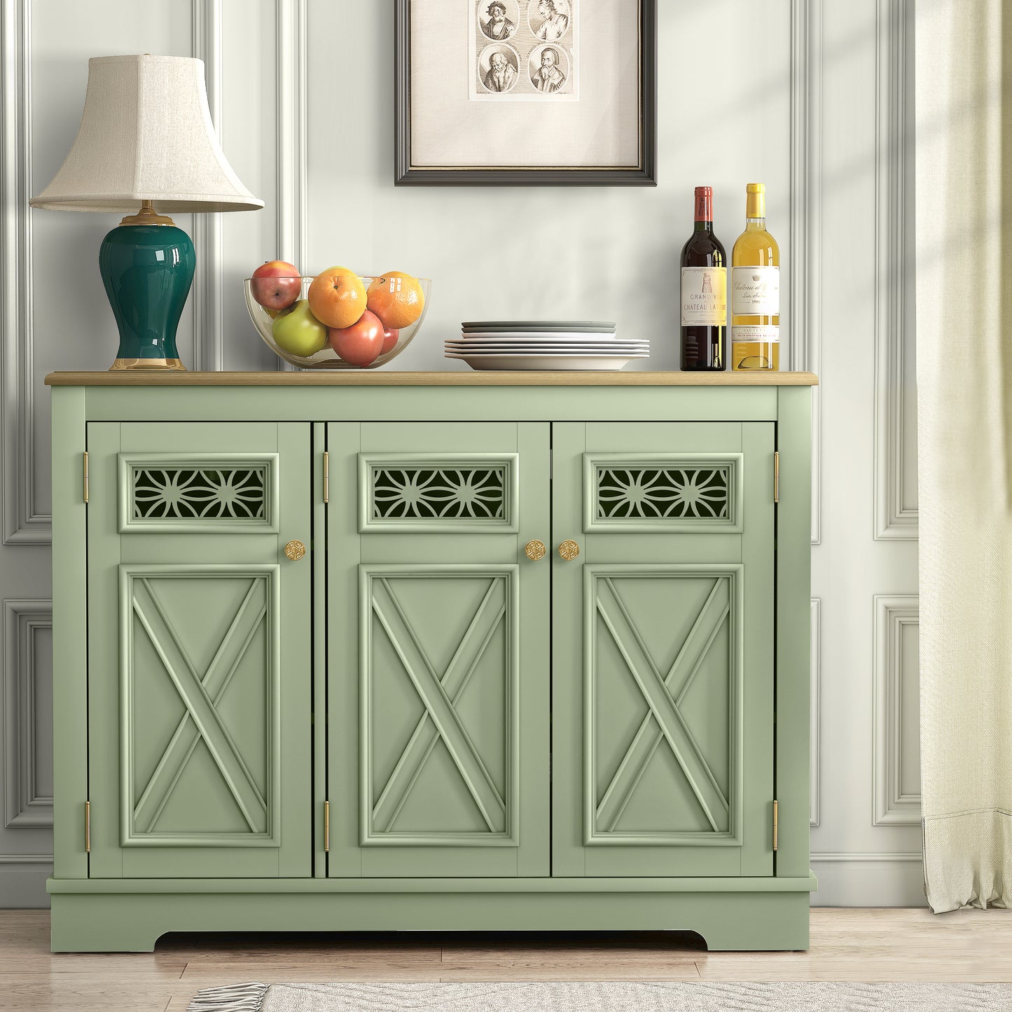 Festivo FCB24132 44.5" Buffet Sideboard Cabinet-Green