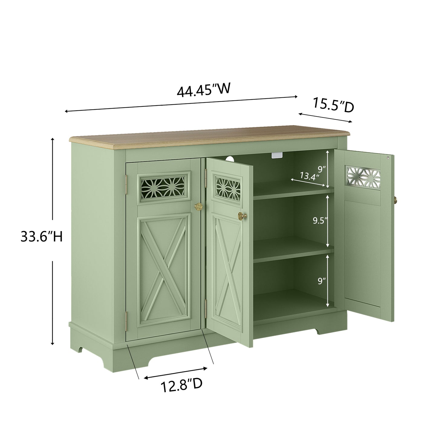 Festivo FCB24132 44.5" Buffet Sideboard Cabinet-Green