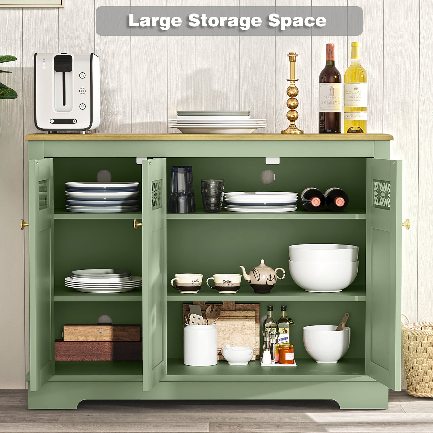 Festivo FCB24132 44.5" Buffet Sideboard Cabinet-Green