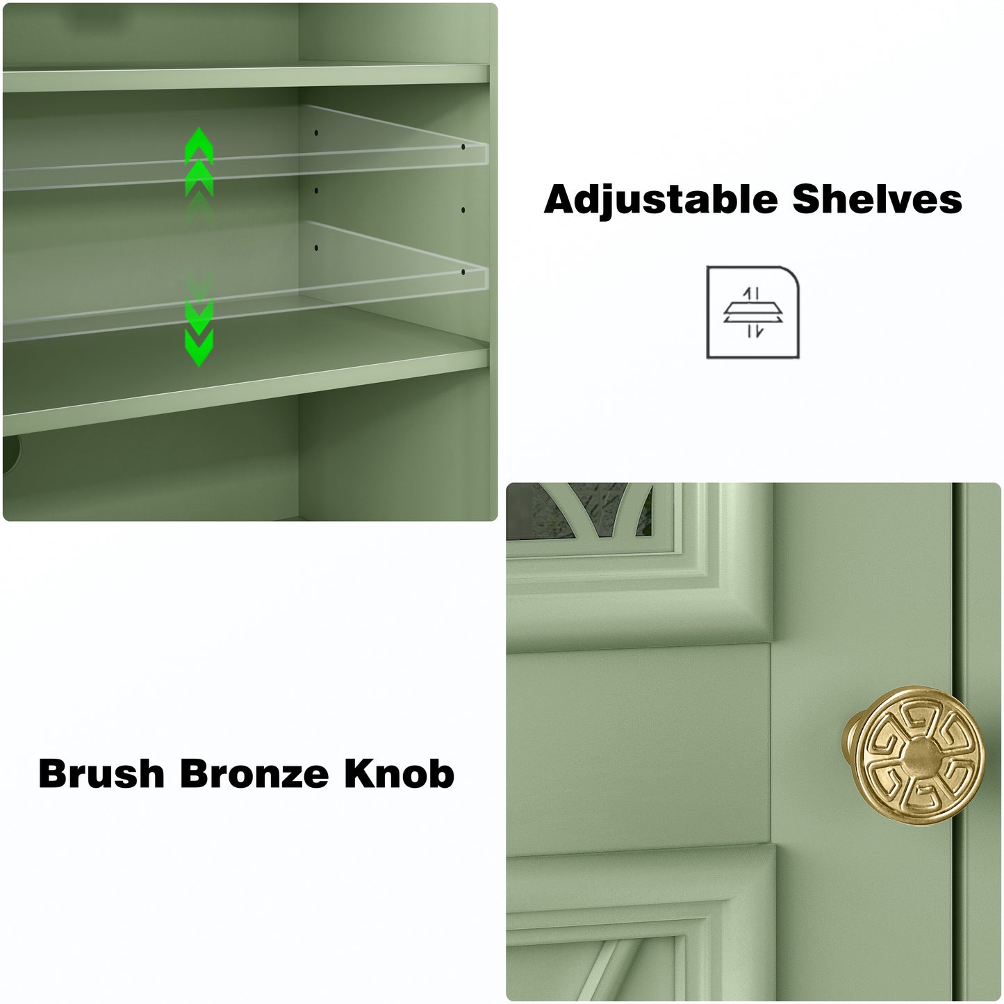 Festivo FCB24132 44.5" Buffet Sideboard Cabinet-Green