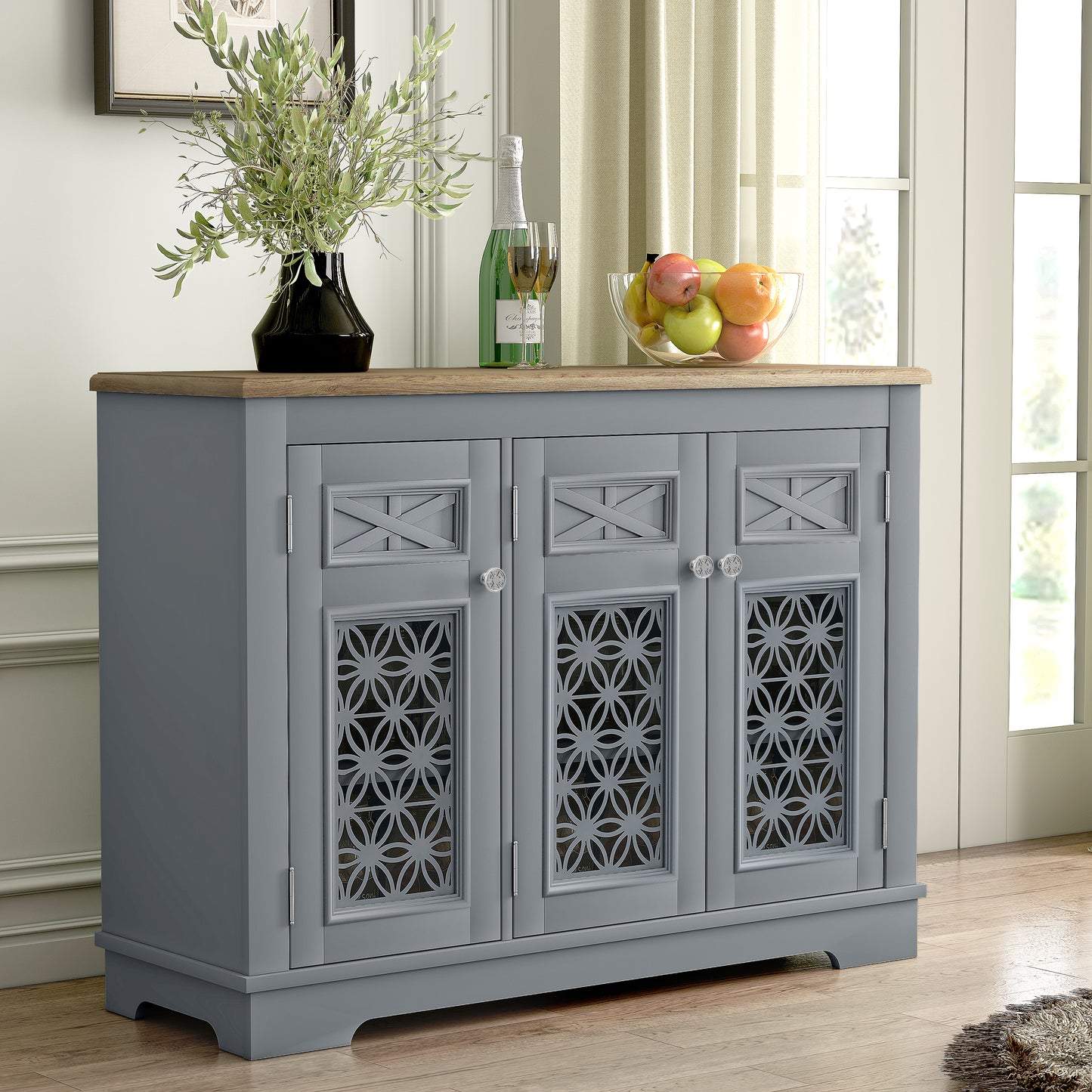 Festivo FCB24135 44.5" Buffet Sideboard Cabinet-Grey