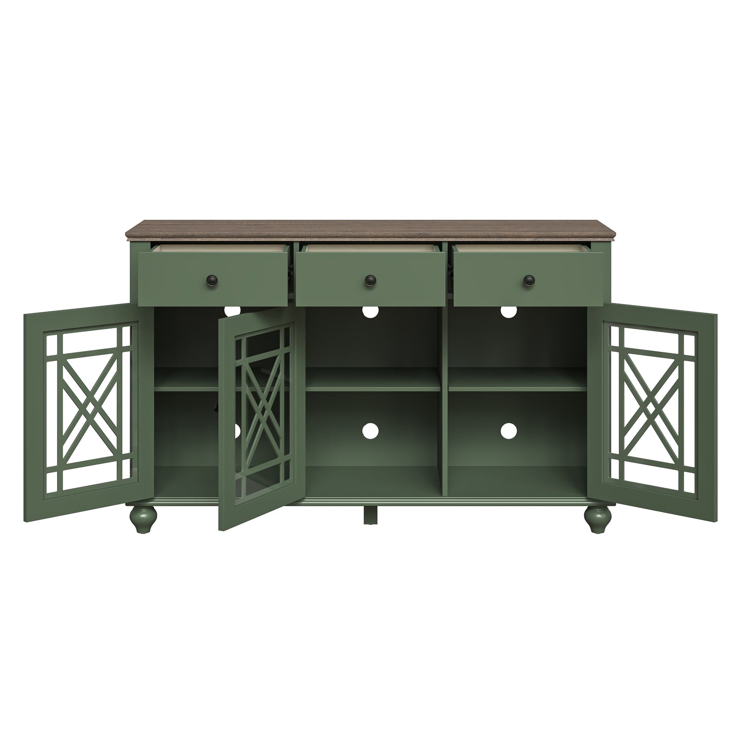 Festivo FCB24531 55" Buffet Sideboard Cabinet-Green