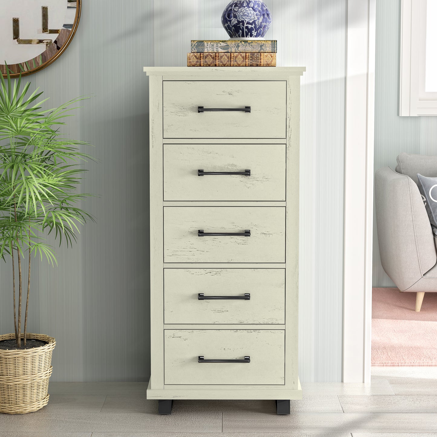 Festivo FCH22246 24" Bedroom Chest with 5 Drawers-White