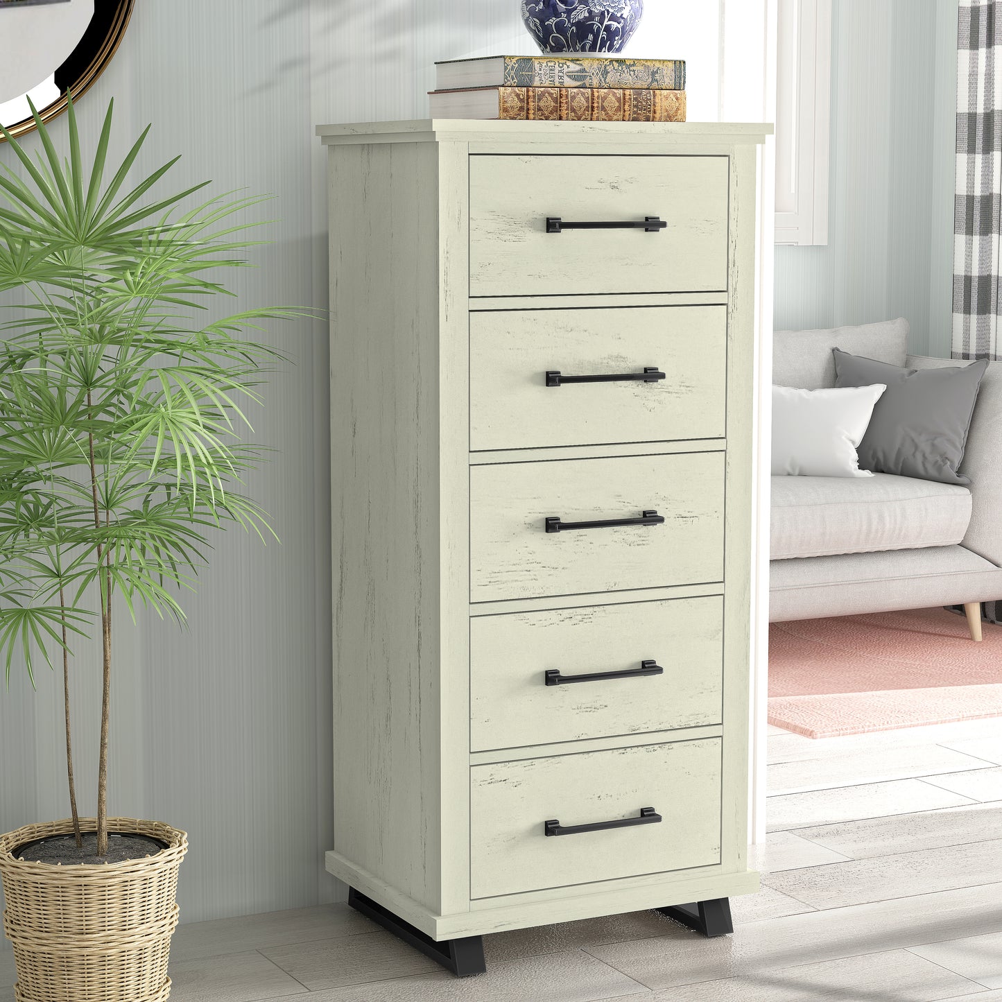 Festivo FCH22246 24" Bedroom Chest with 5 Drawers-White