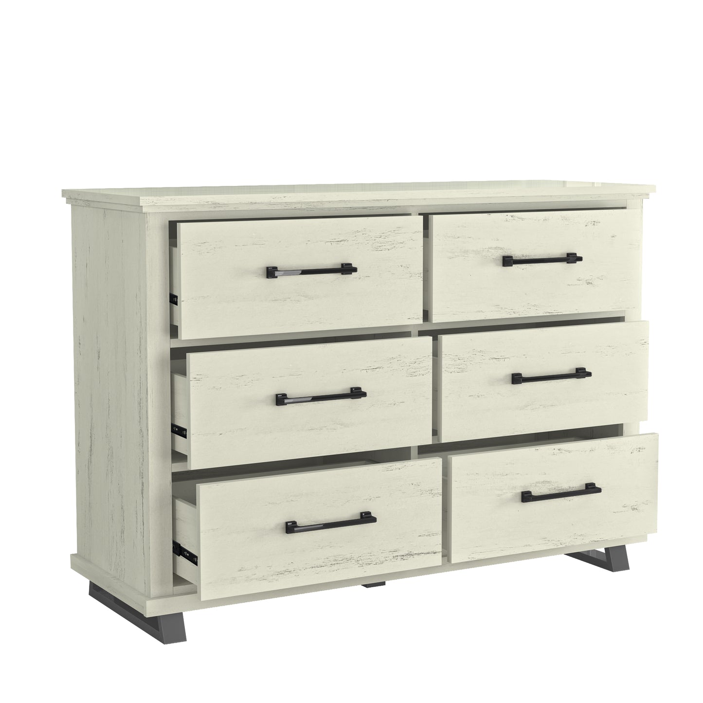 Festivo FDR22226 52" Bedroom Dresser with 6 Drawers-White