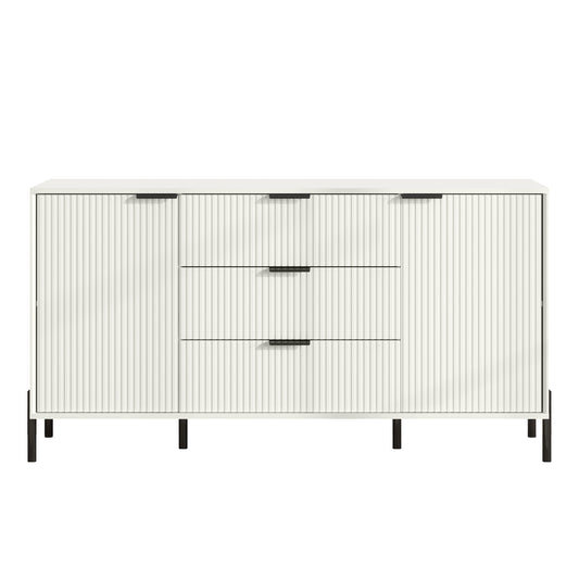 Festivo FDR23142 58" Bedroom Dresser with 3 Drawers-Offwhite