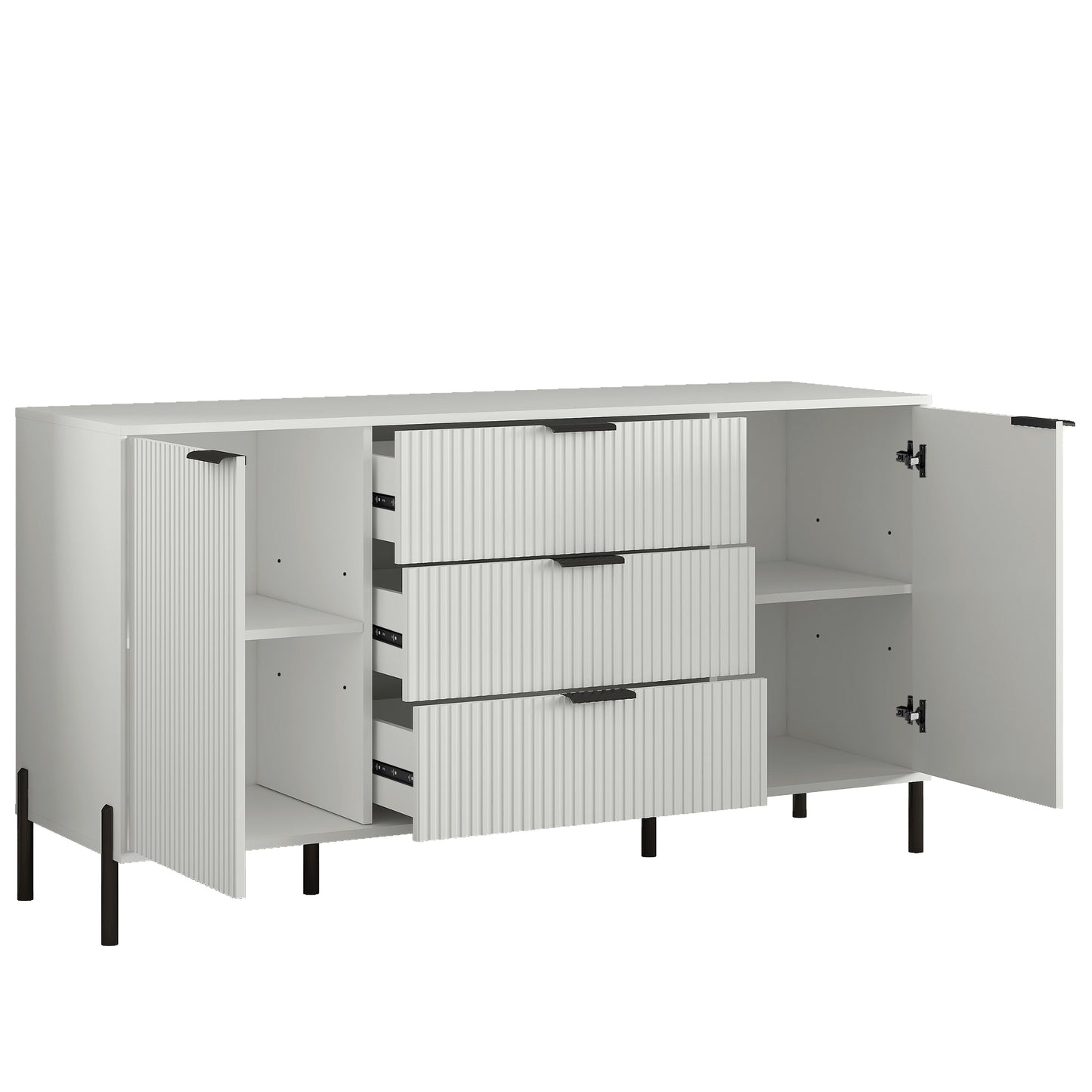 Festivo FDR23142 58" Bedroom Dresser with 3 Drawers-Offwhite