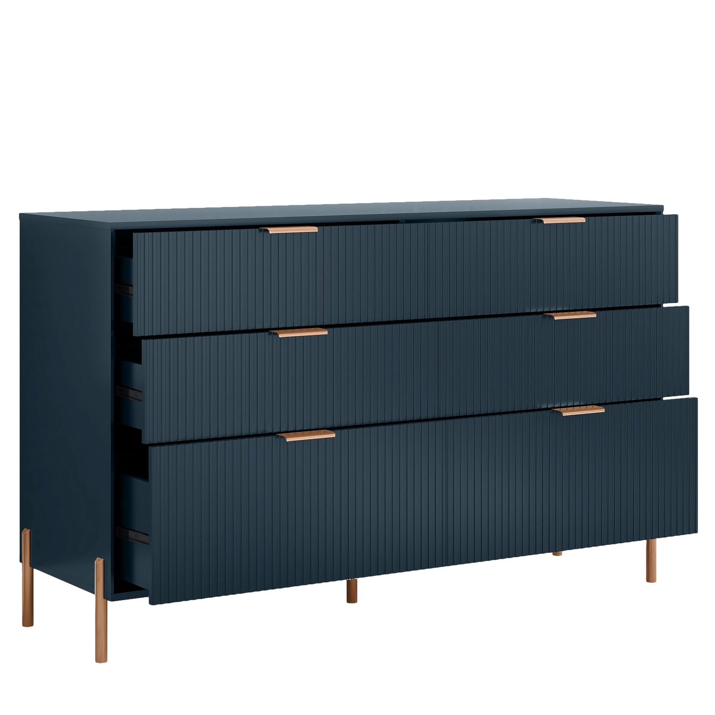 Festivo FDR23147 56" Bedroom Dresser with 6 Drawers-Navy
