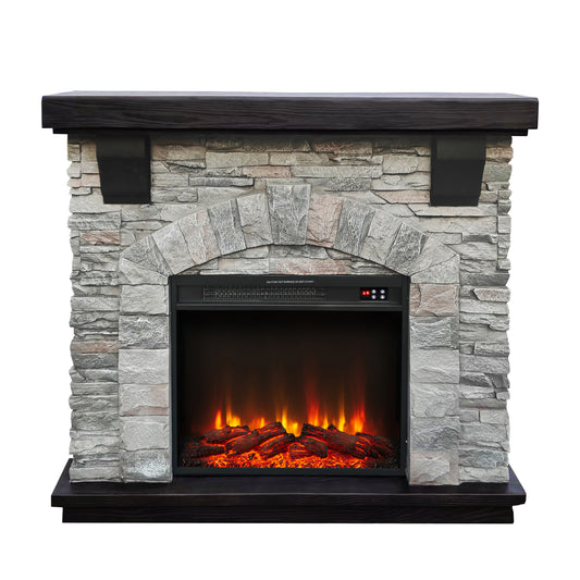 Festivo FFP20121 45" Electric Fireplace Mantel with Faux Brick-Grey