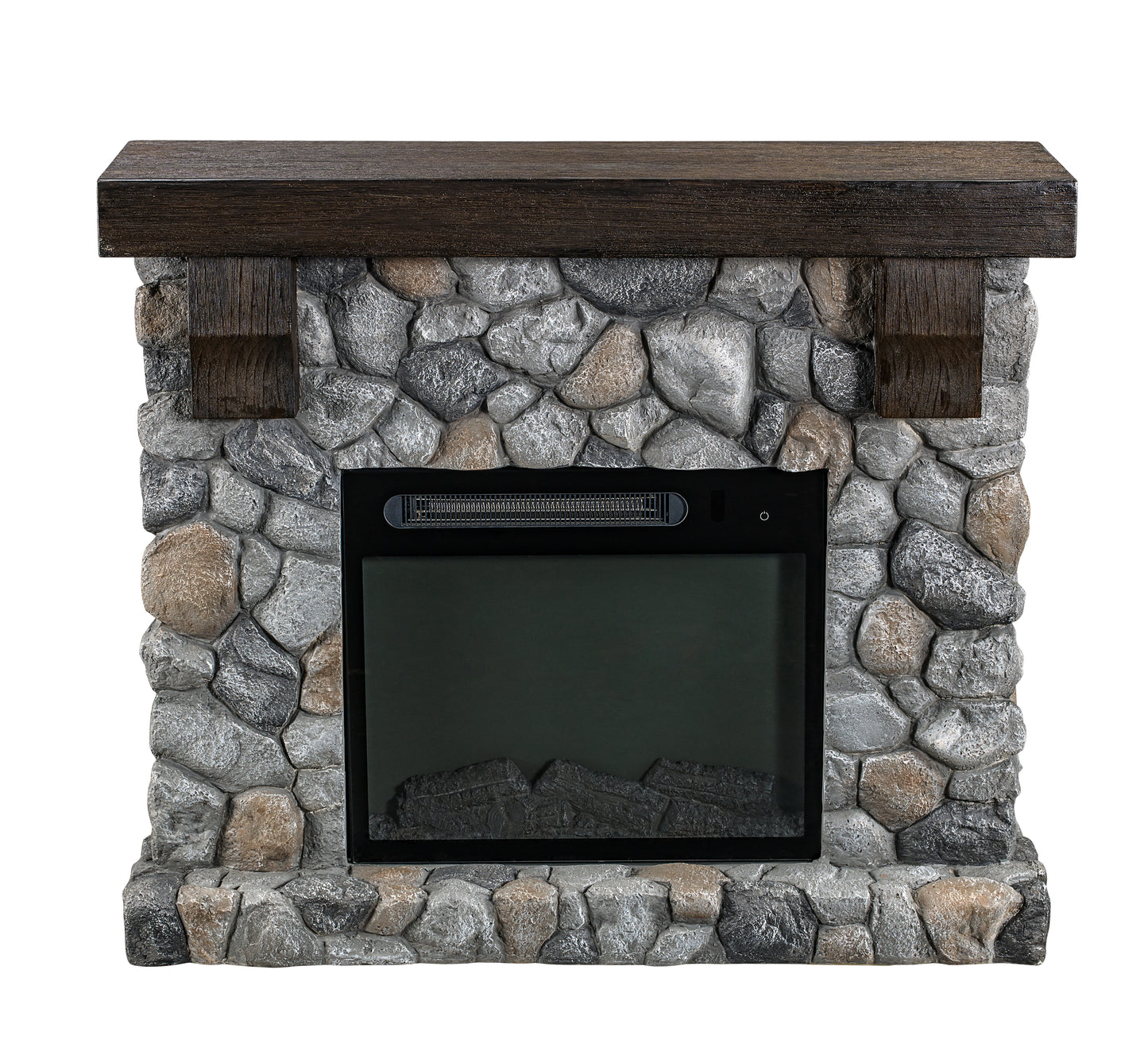 Festivo FFP20151 44" Electric Fireplace Mantel with Faux Brick-Grey