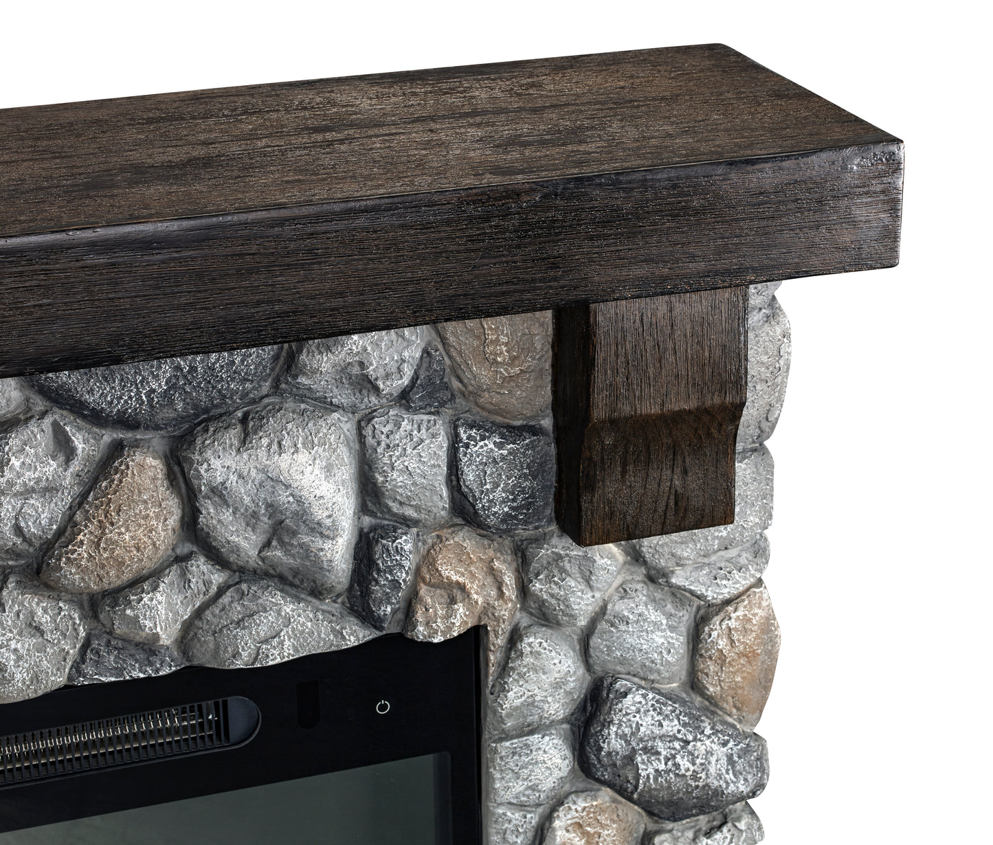 Festivo FFP20151 44" Electric Fireplace Mantel with Faux Brick-Grey