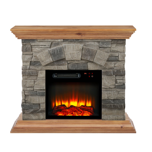 Festivo FFP21233 40" Electric Fireplace Mantel with Faux Brick-Brown