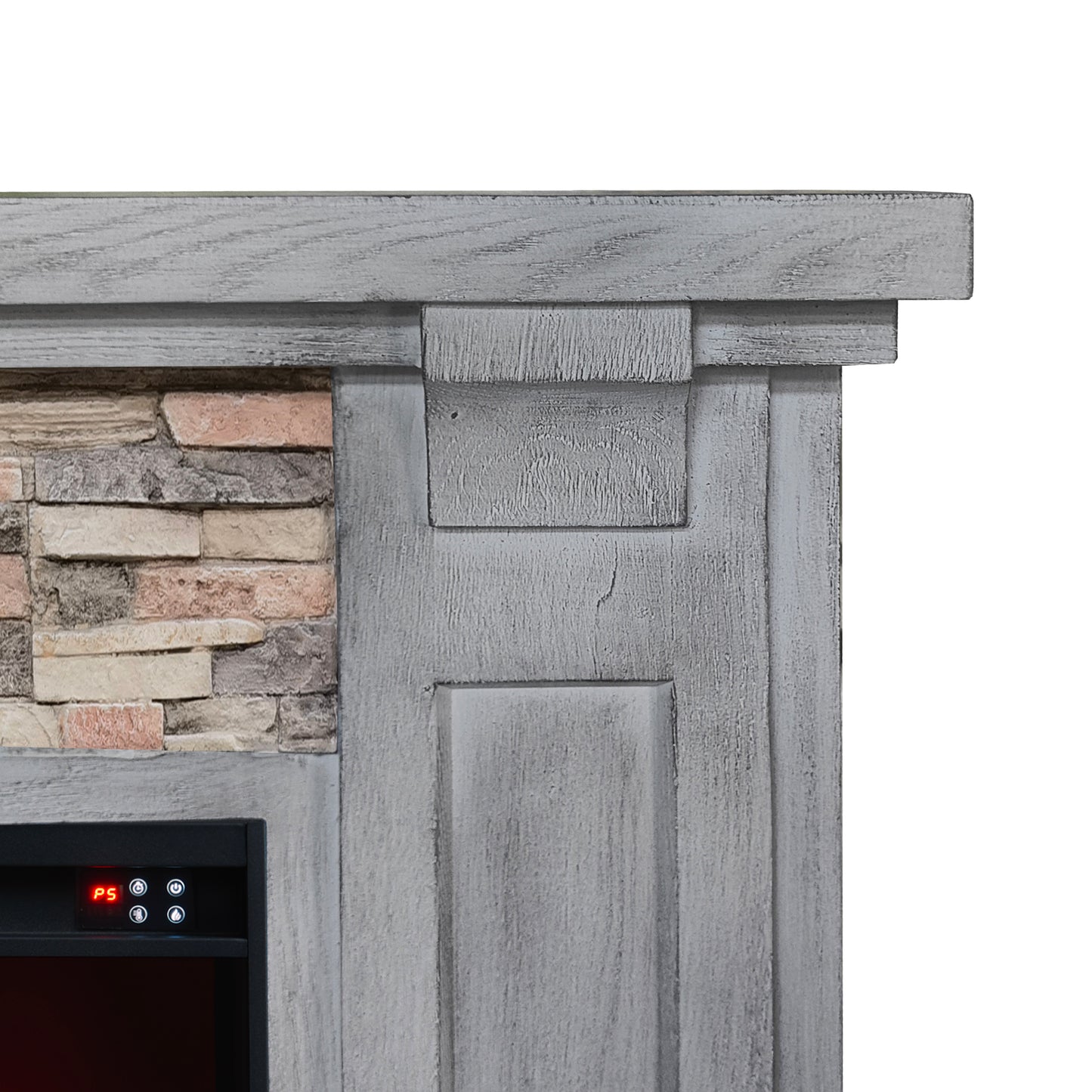 Festivo FFP22190 48" Electric Fireplace Mantel with Faux Brick-Grey