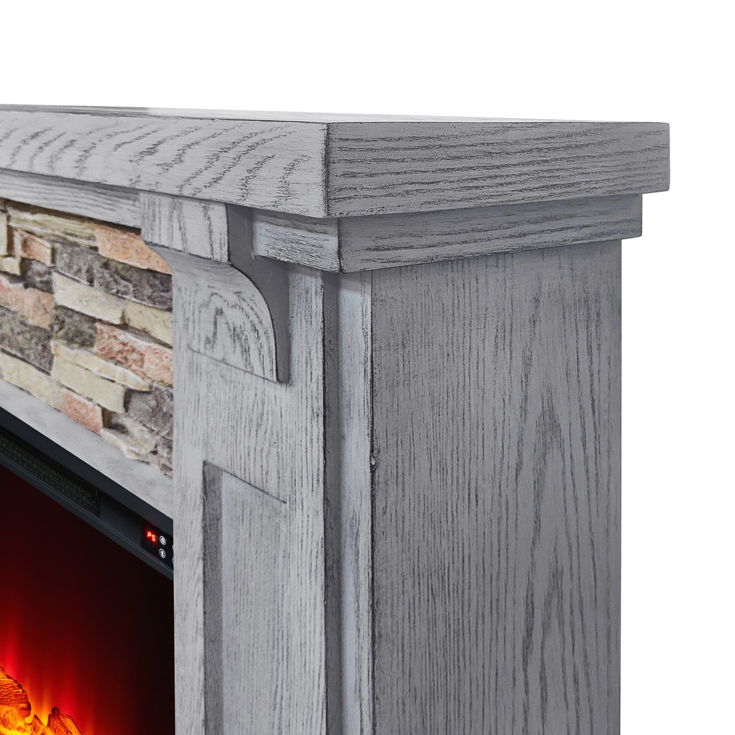 Festivo FFP22190 48" Electric Fireplace Mantel with Faux Brick-Grey