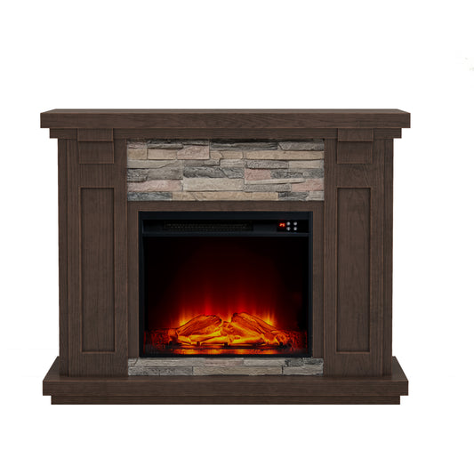 Festivo FFP22191 48" Electric Fireplace Mantel with Faux Brick-Brown