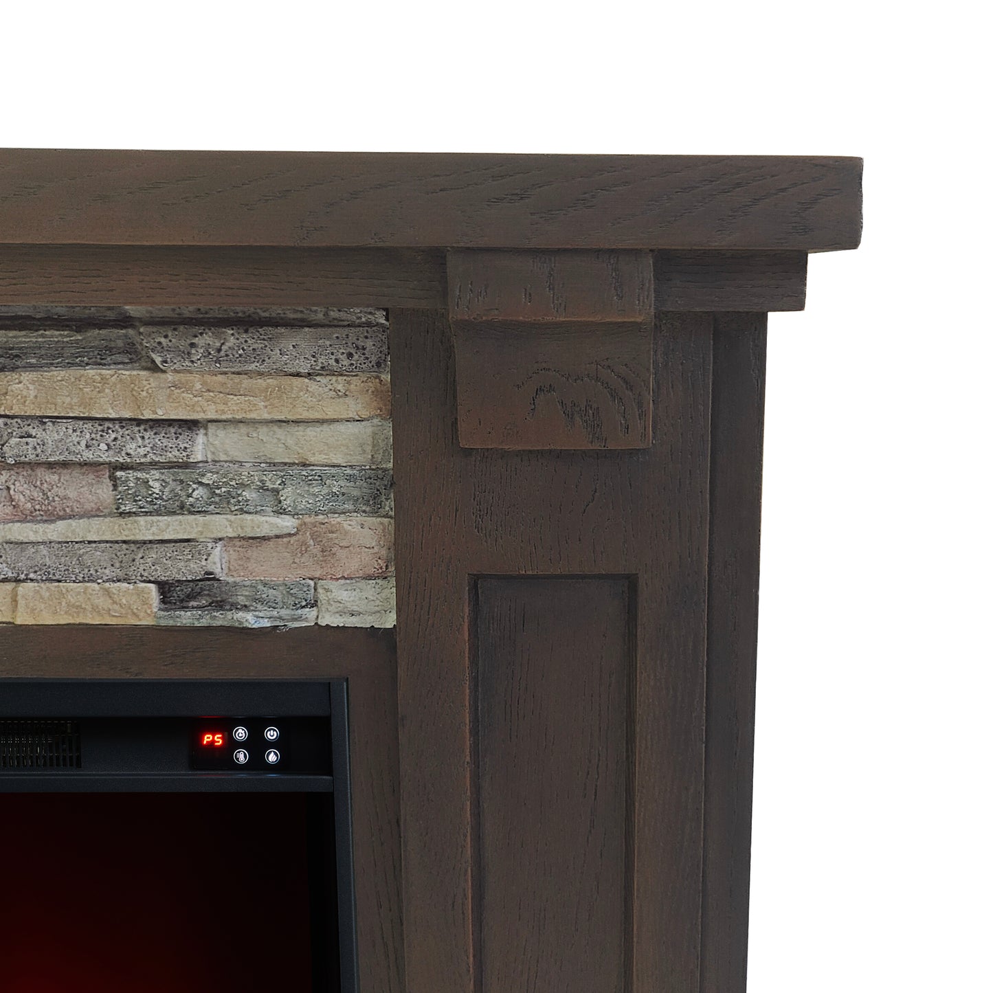Festivo FFP22191 48" Electric Fireplace Mantel with Faux Brick-Brown