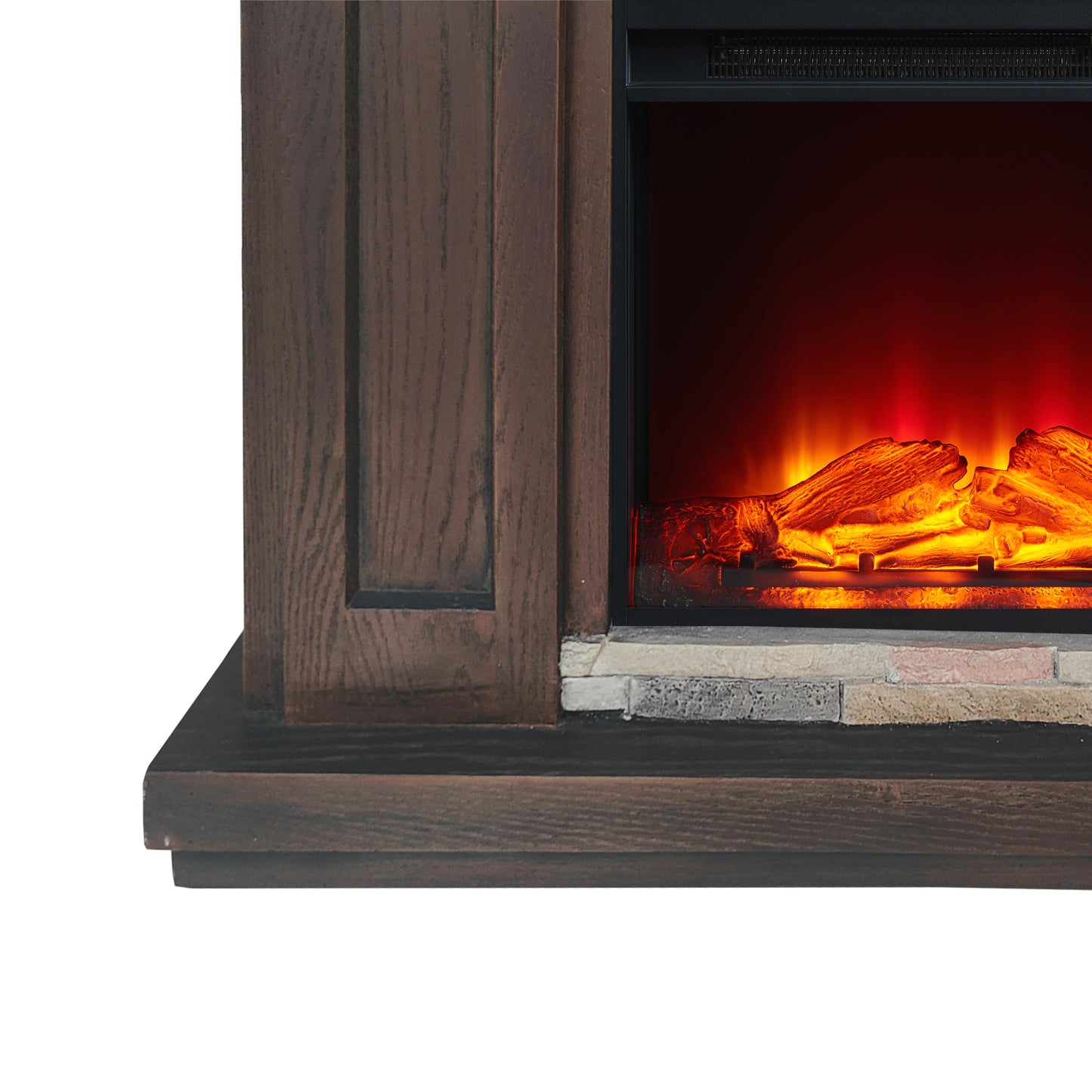 Festivo FFP22191 48" Electric Fireplace Mantel with Faux Brick-Brown