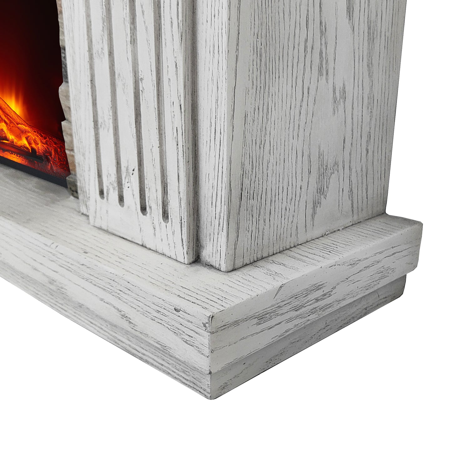 Festivo FFP22196 48" Electric Fireplace Mantel with Faux Brick-White