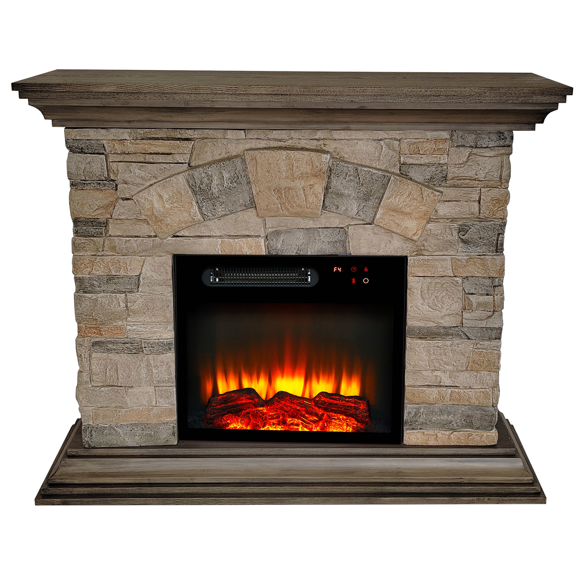 Festivo FFP23238 40" Electric Fireplace Mantel with Faux Brick-Muddy - Thumbnail 2