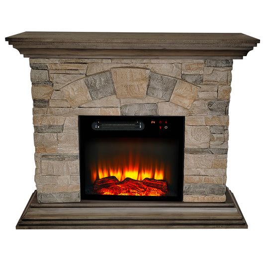 Festivo FFP23238 40" Electric Fireplace Mantel with Faux Brick-Muddy
