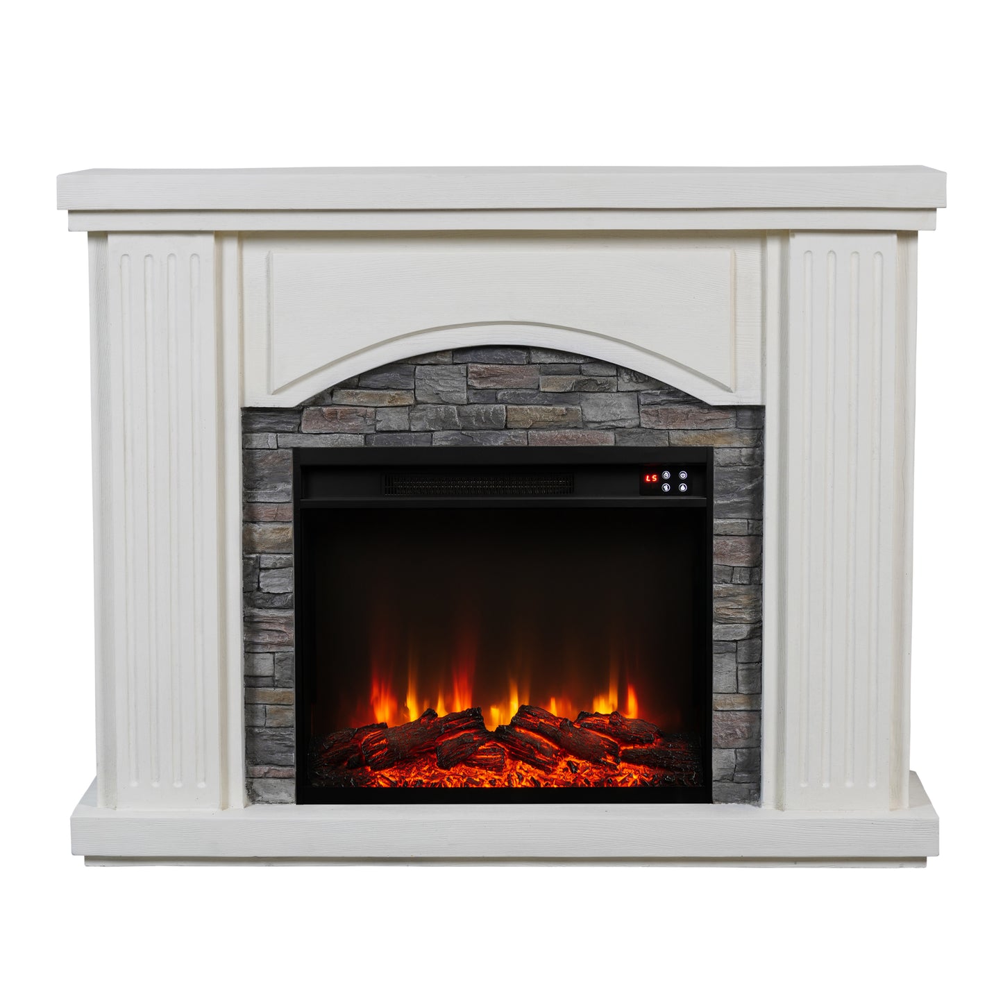 Festivo FFP23617 48" Electric Fireplace Mantel with Faux Brick-White