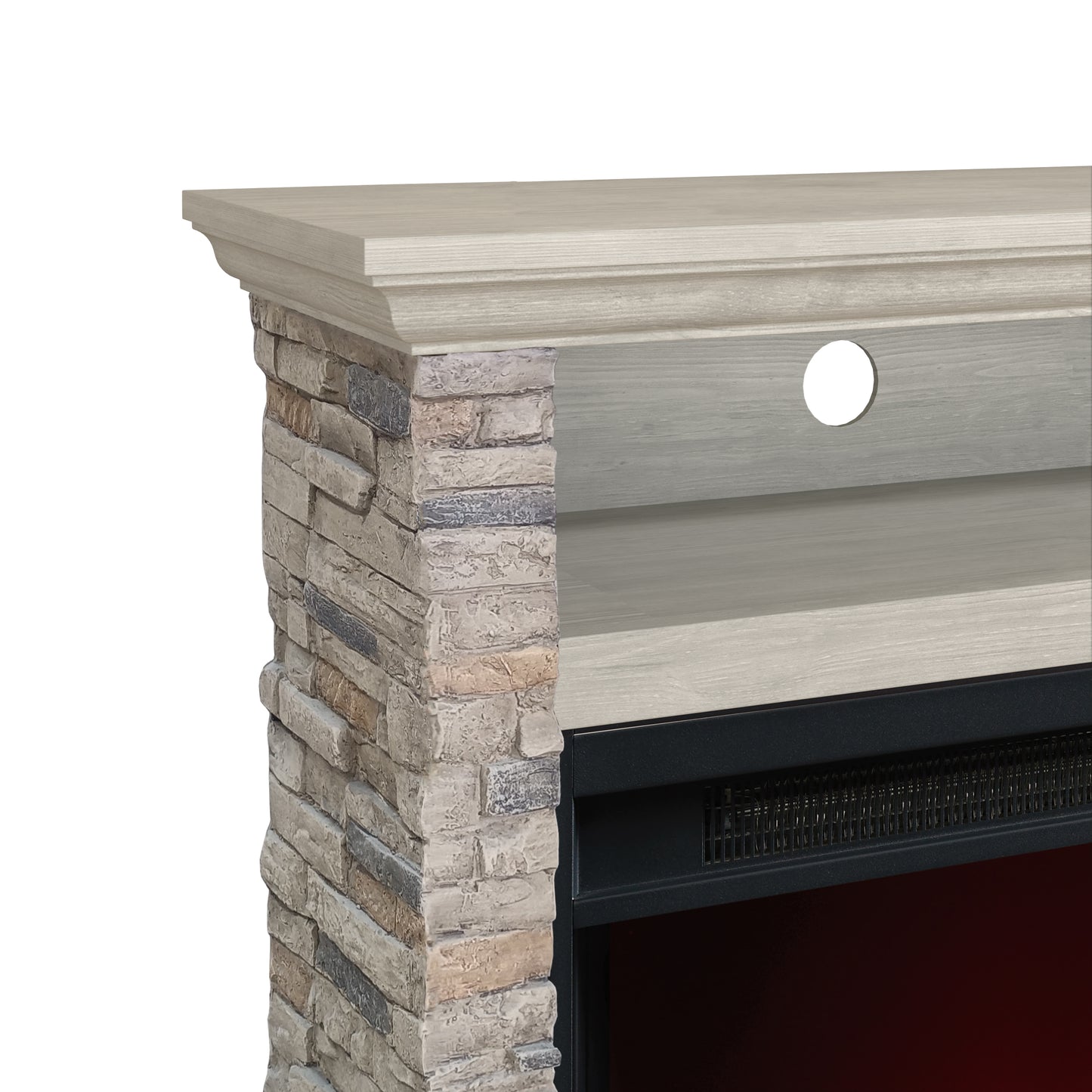 Festivo FFP24120 32" Electric Fireplace Mantel with Faux Brick-Grey