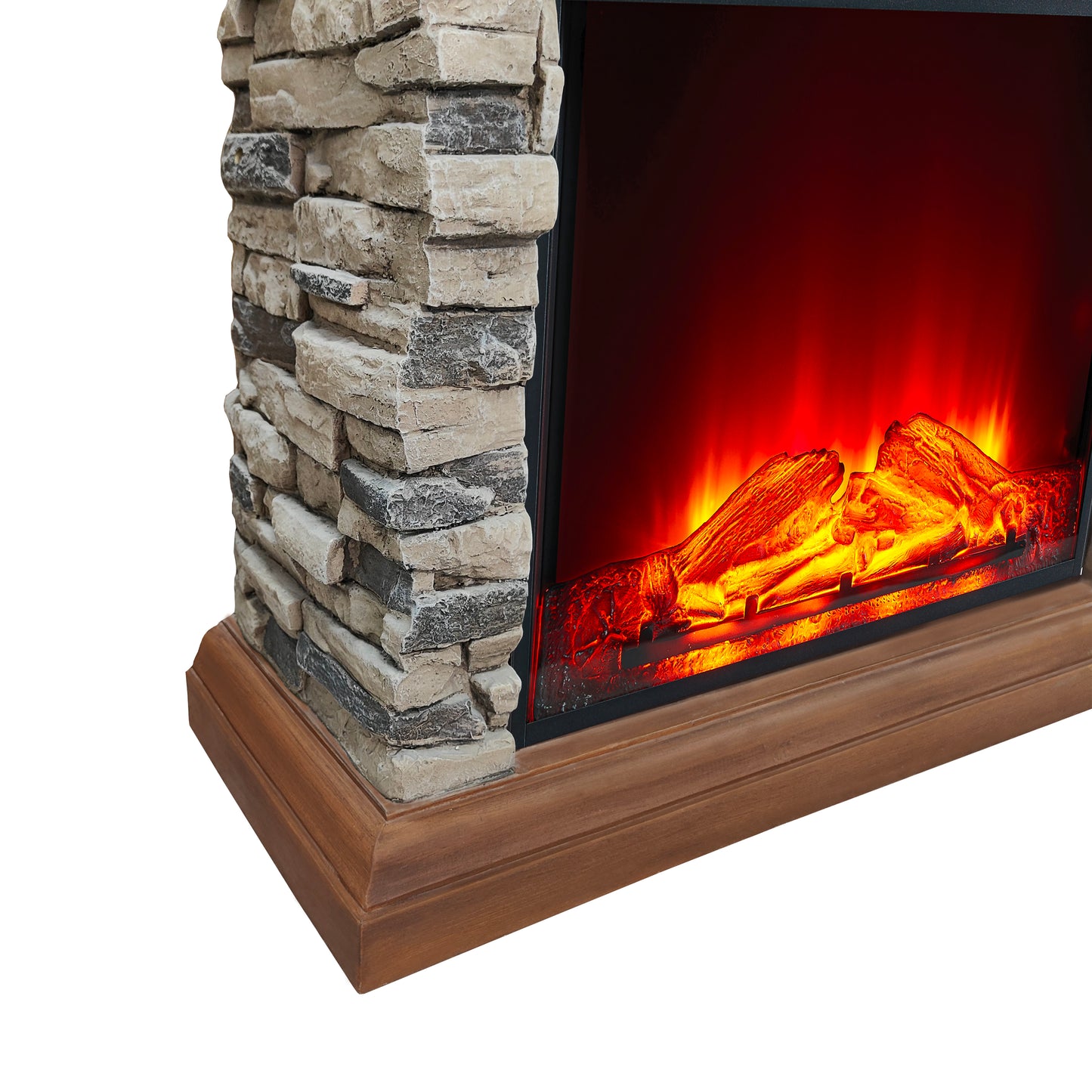 Festivo FFP24121 32" Electric Fireplace Mantel with Faux Brick-Brown
