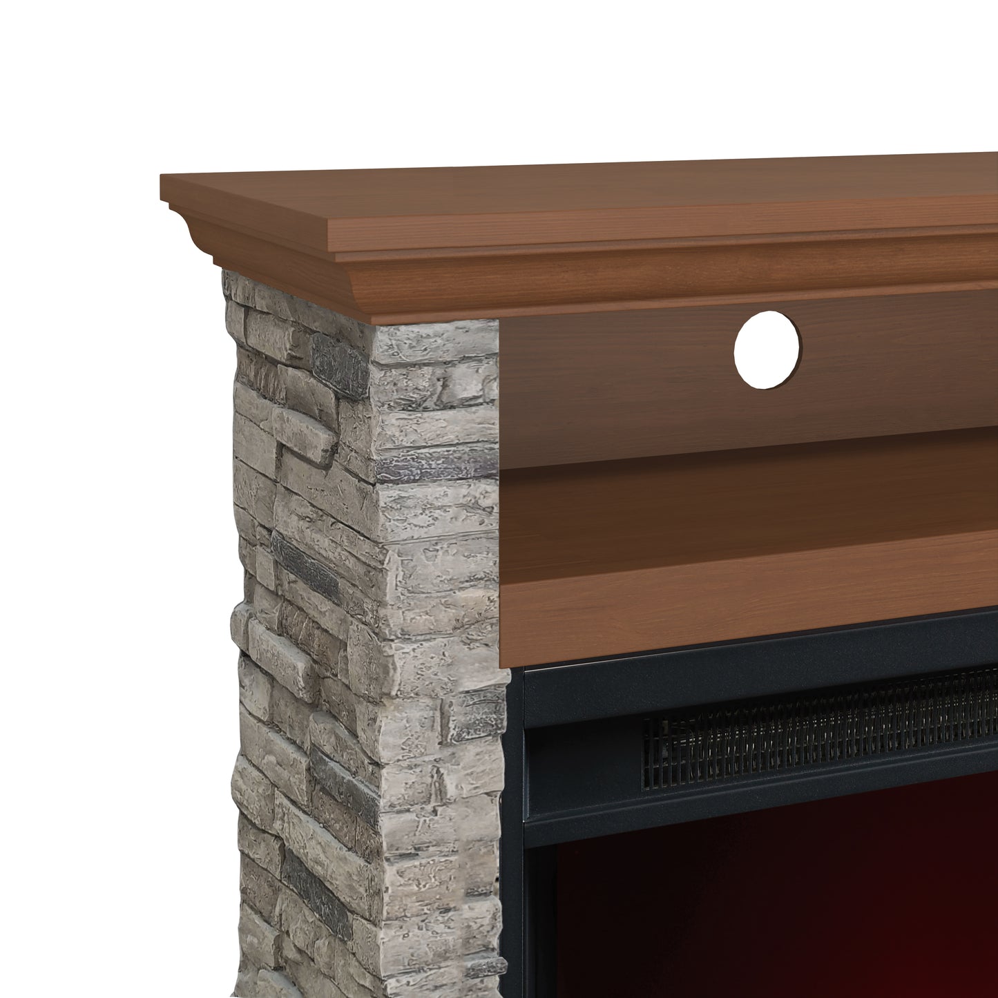 Festivo FFP24121 32" Electric Fireplace Mantel with Faux Brick-Brown