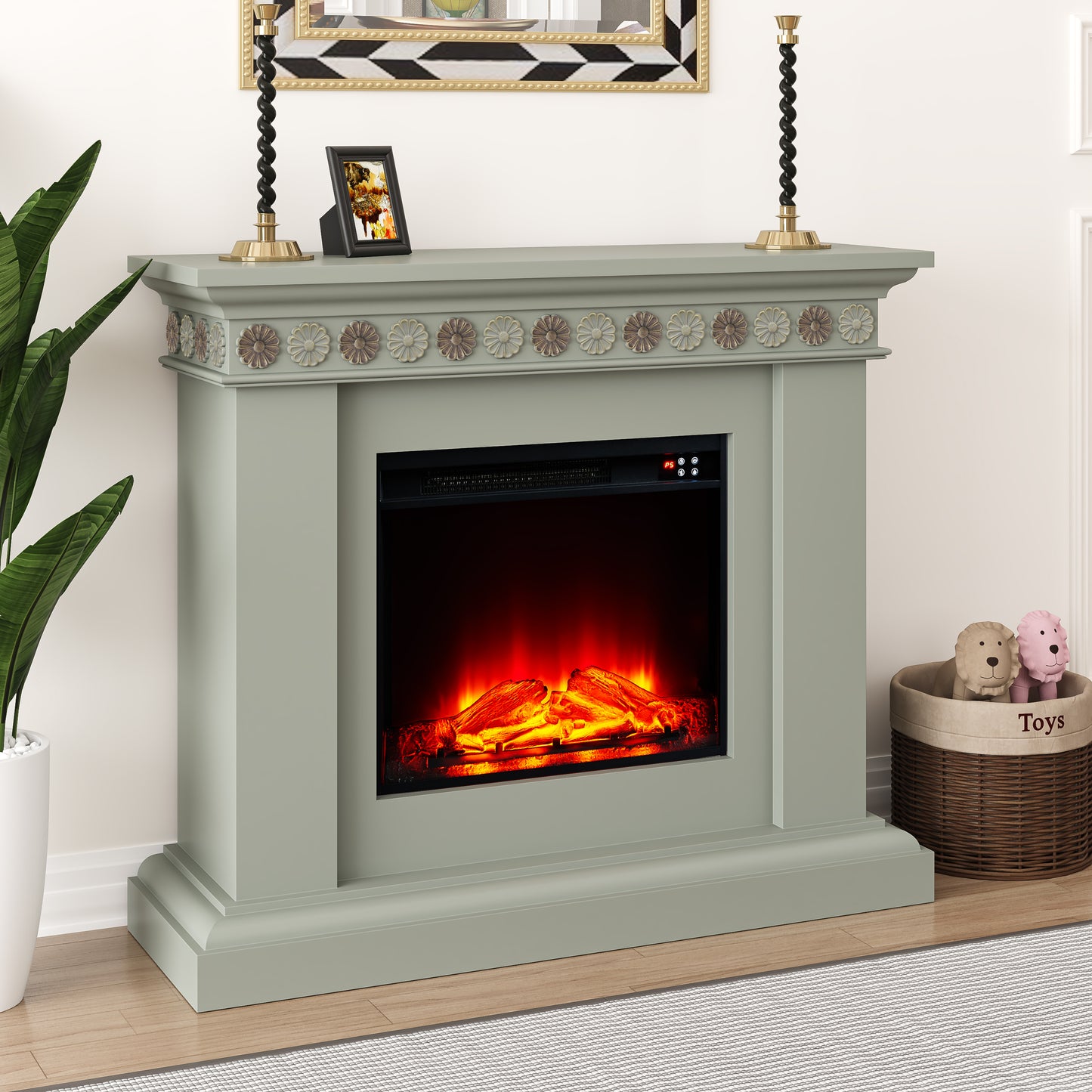 Festivo FFP24126 46.5" Electric Fireplace Mantel-Grey