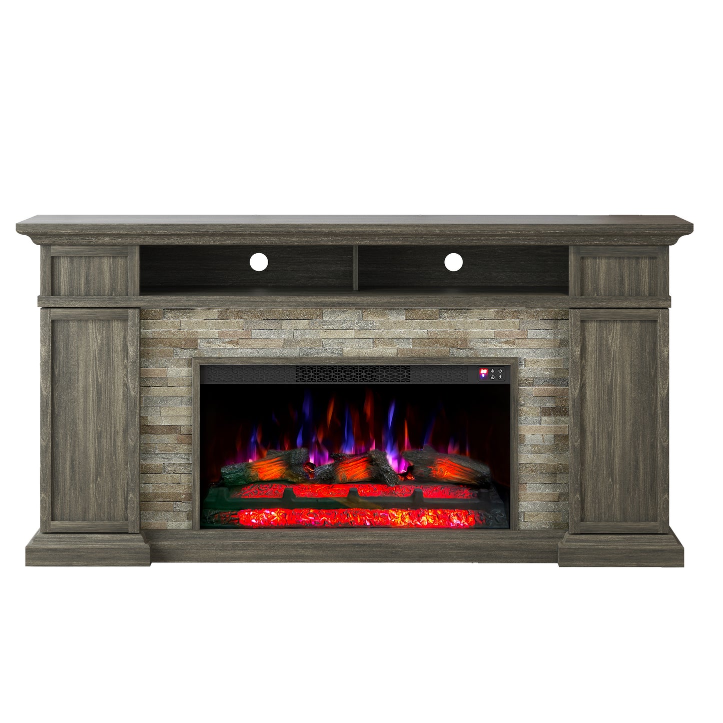 Festivo FFP24176 70" Electric Fireplace Mantel with Faux Brick-Brown