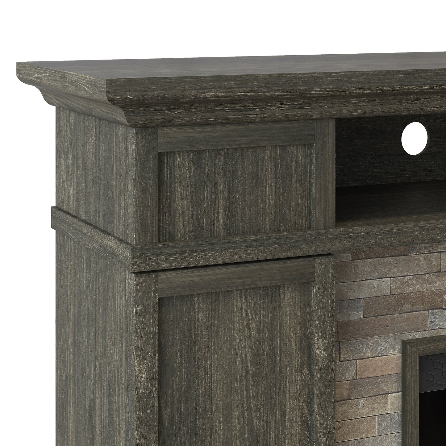 Festivo FFP24176 70" Electric Fireplace Mantel with Faux Brick-Brown
