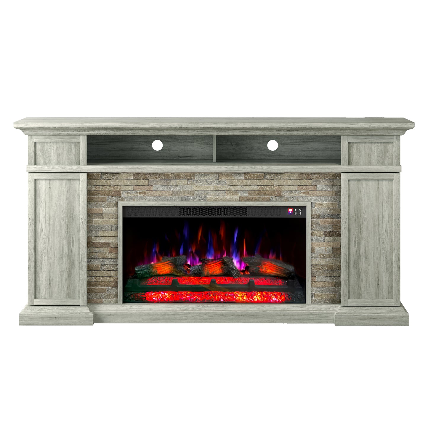 Festivo FFP24177 70" Electric Fireplace Mantel with Faux Brick-Grey