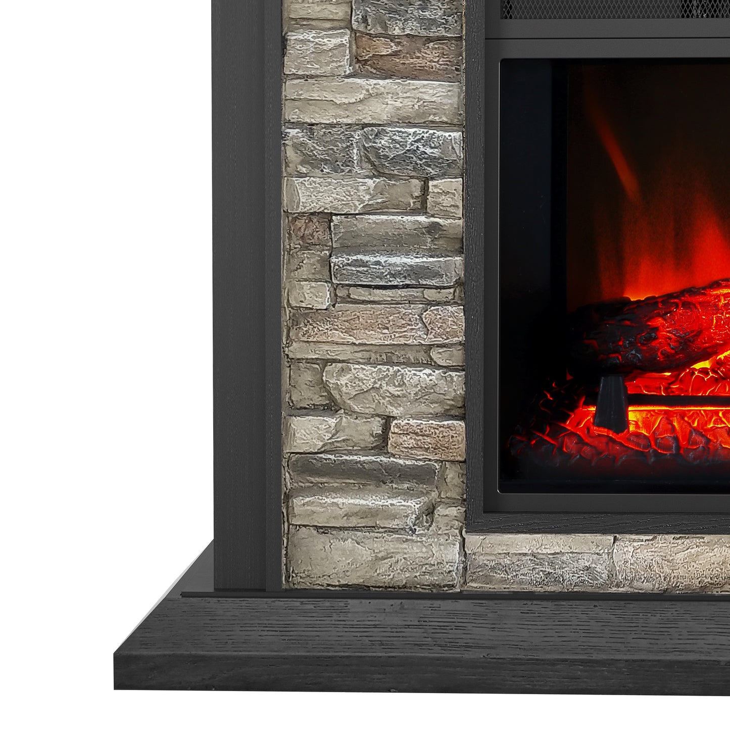 Festivo FFP24340 50" Electric Fireplace Mantel with Faux Brick-Black