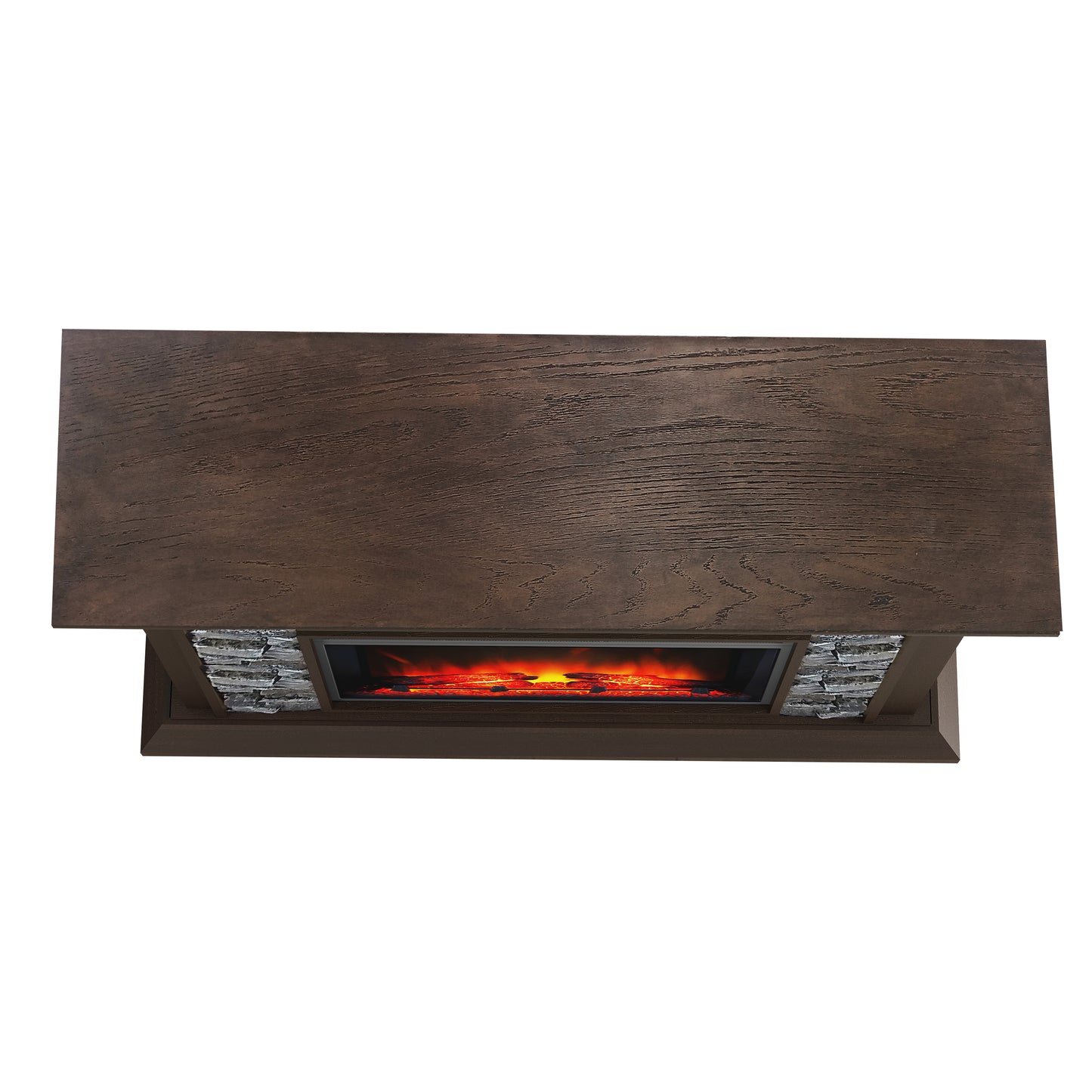 Festivo FFP24341 50" Electric Fireplace Mantel with Faux Brick-Brown