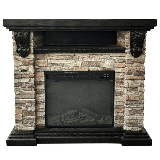 Festivo FFP25041 45" Electric Fireplace MGO Mantel with Faux Brick-Brown