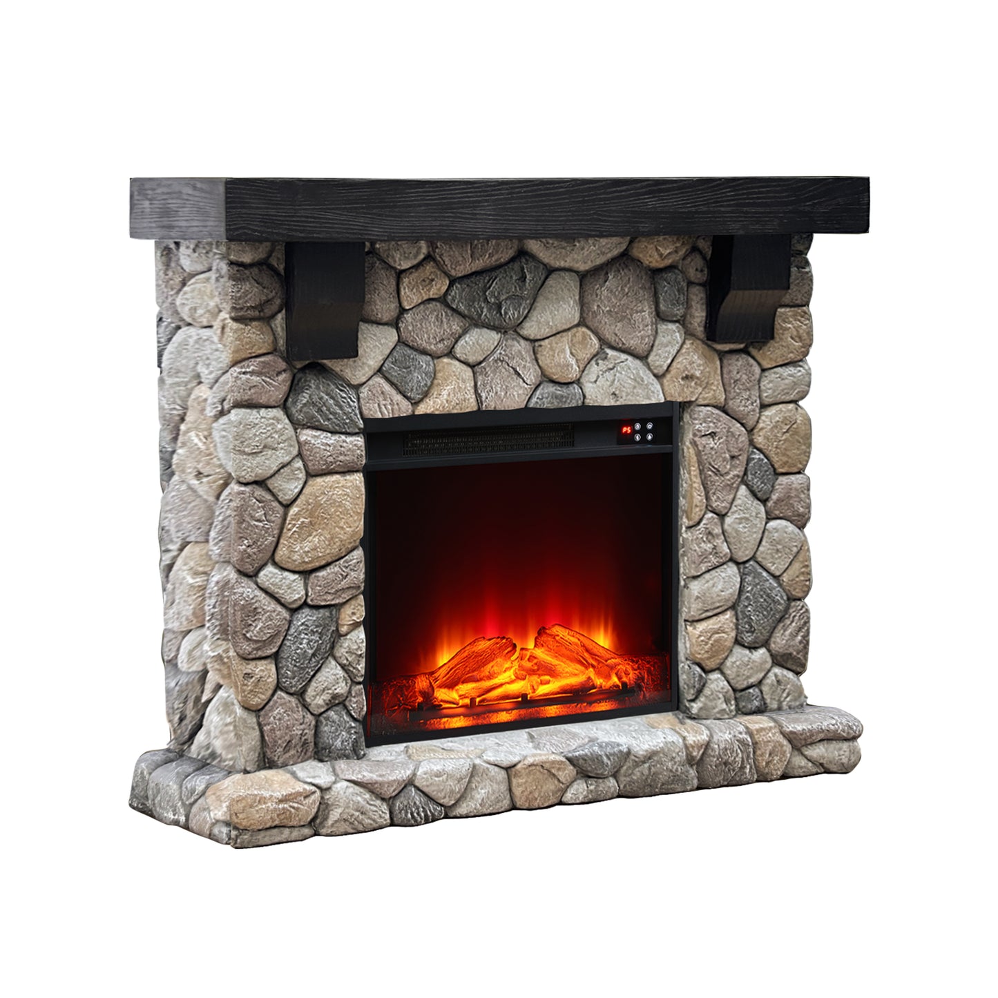 Festivo FFP25152 44" Electric Fireplace Mantel with Faux Brick-Tan