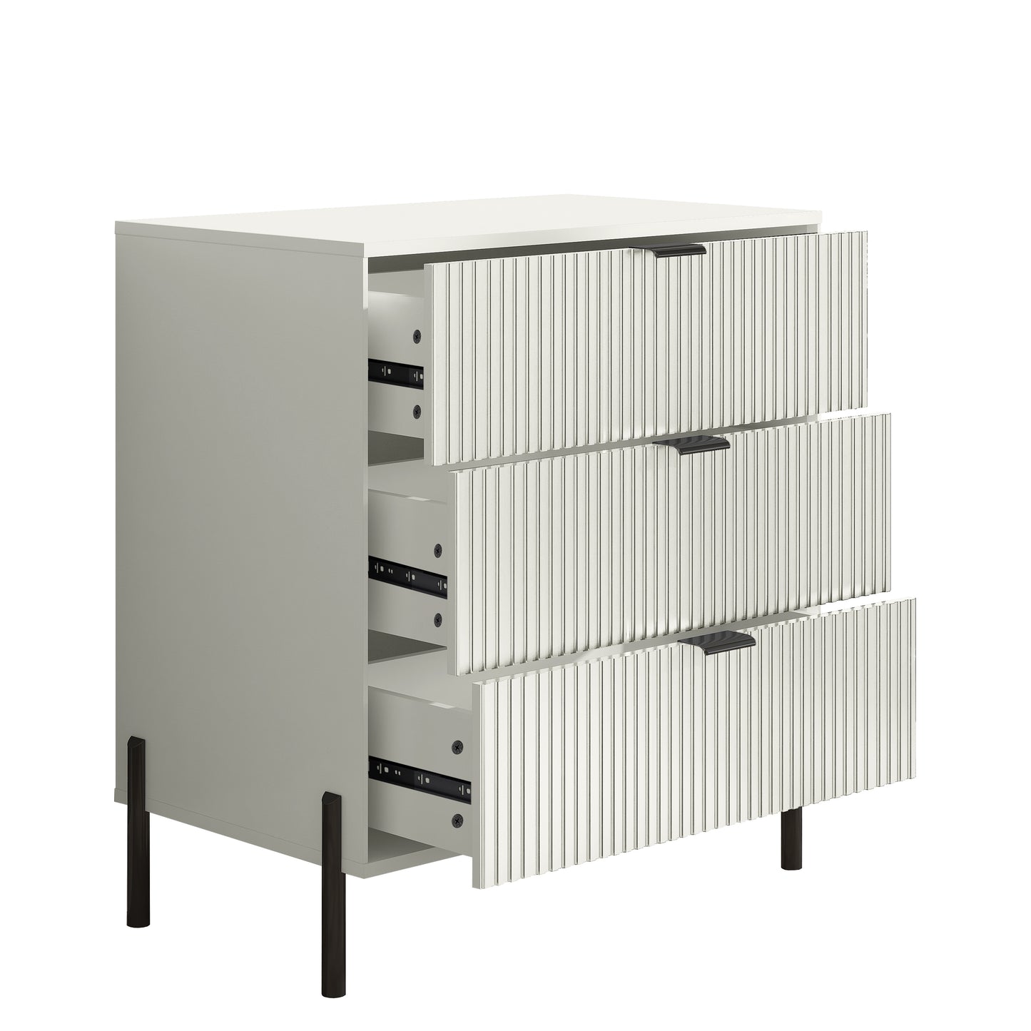 Festivo FNS23116 28" Bedroom Nightstands with 3 Drawers-White
