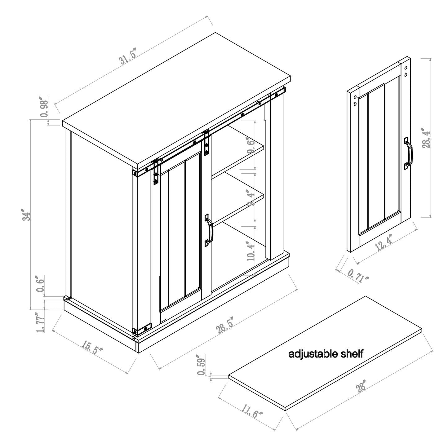 Festivo FTS20881 32" TV Stand-Grey