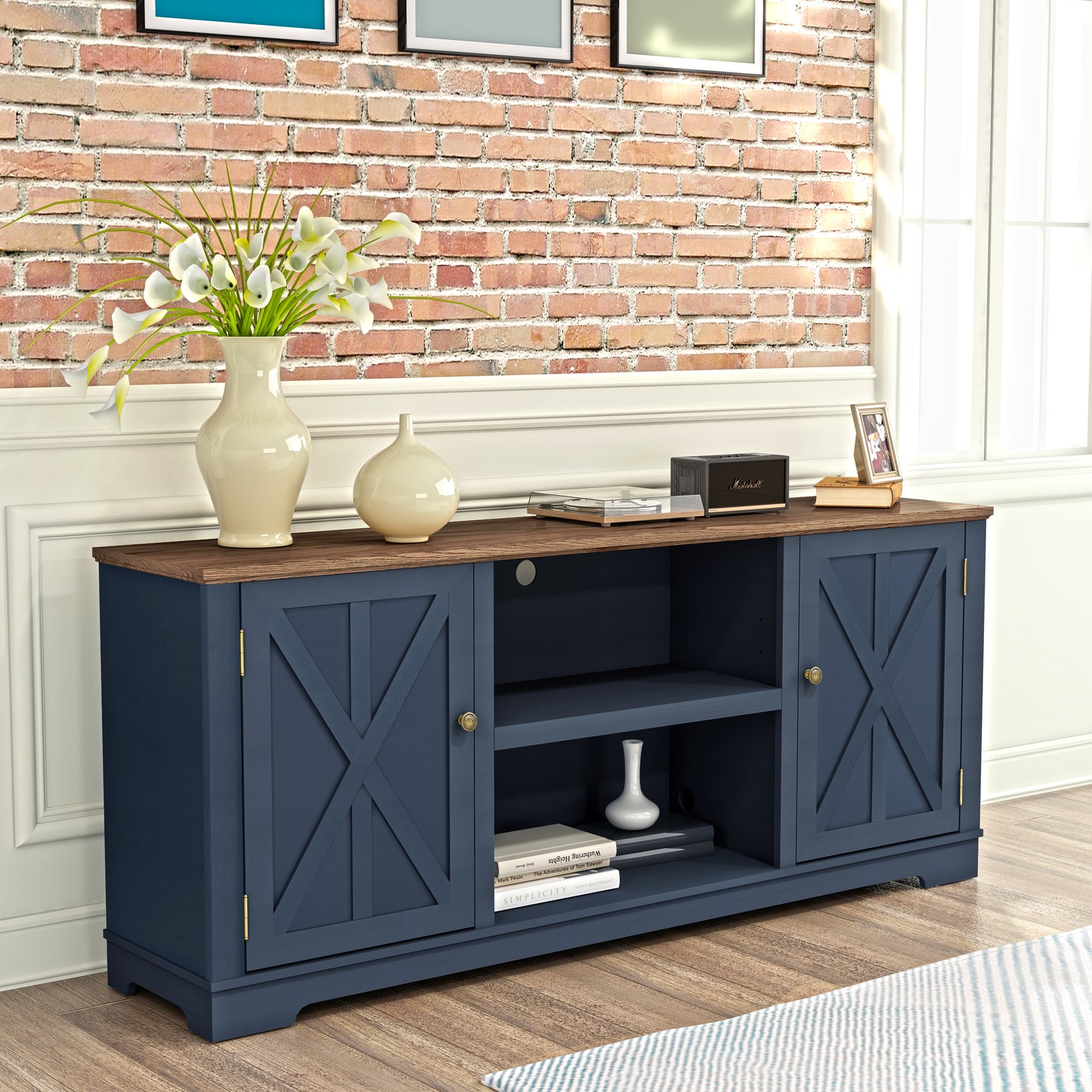 Festivo FTS22318 70" TV Stand-Navy