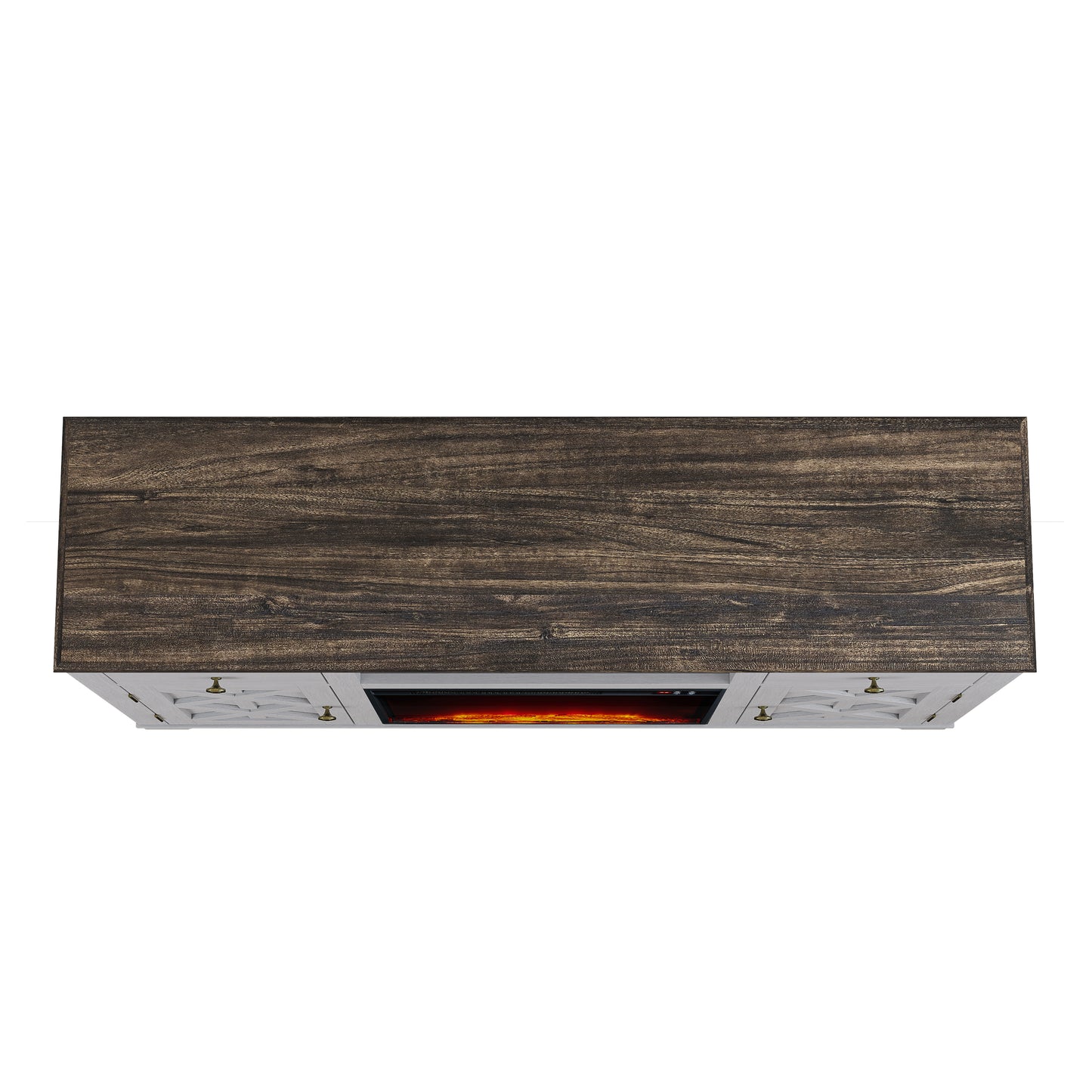 Festivo FTS23227 60" TV Stand with 23" Electric Fireplace-Grey