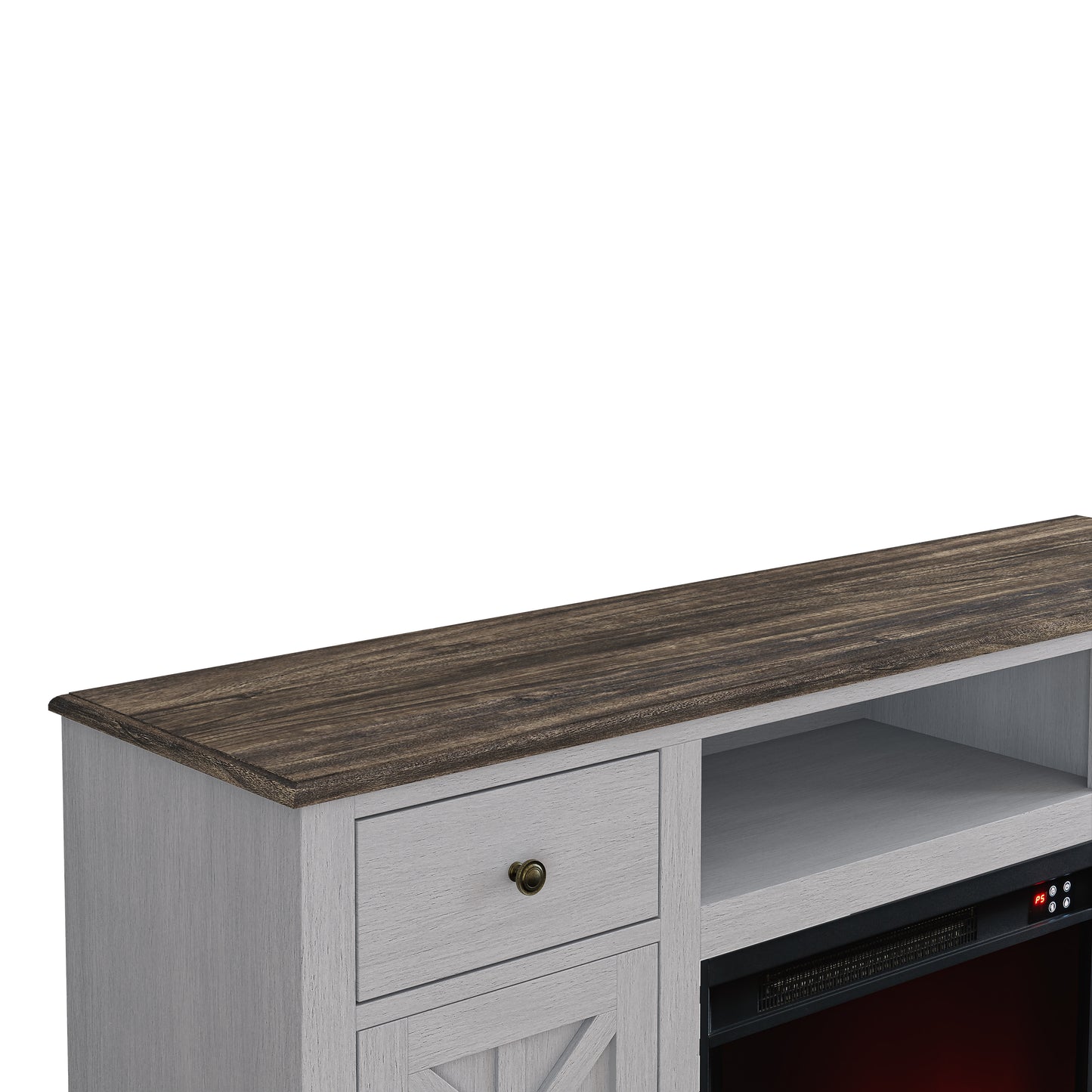 Festivo FTS23227 60" TV Stand with 23" Electric Fireplace-Grey
