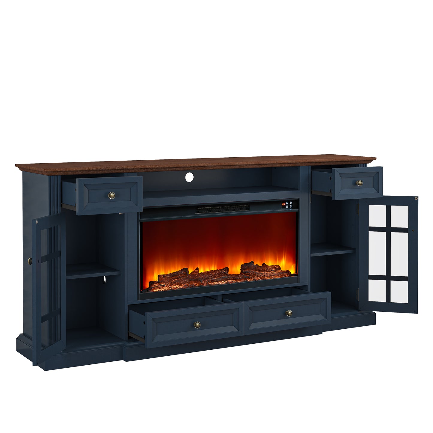 Festivo FTS24275 73" TV Stand with 36" Electric Fireplace-Navy