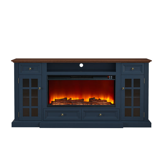 Festivo FTS24275 73" TV Stand with 36" Electric Fireplace-Navy